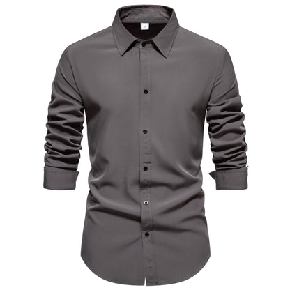 Herren Langarmhemd Baumwolle Moderner Schnitt