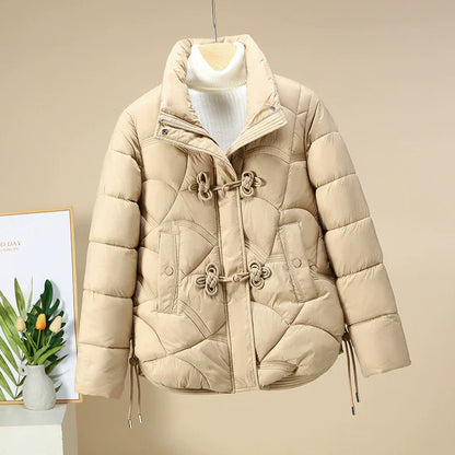Kurze Pufferjacke Geometrisch Verstellbar