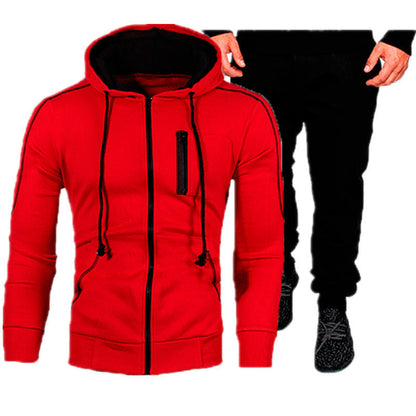 Herren Sport Outfit Kapuzenjacke Jogginghose Set