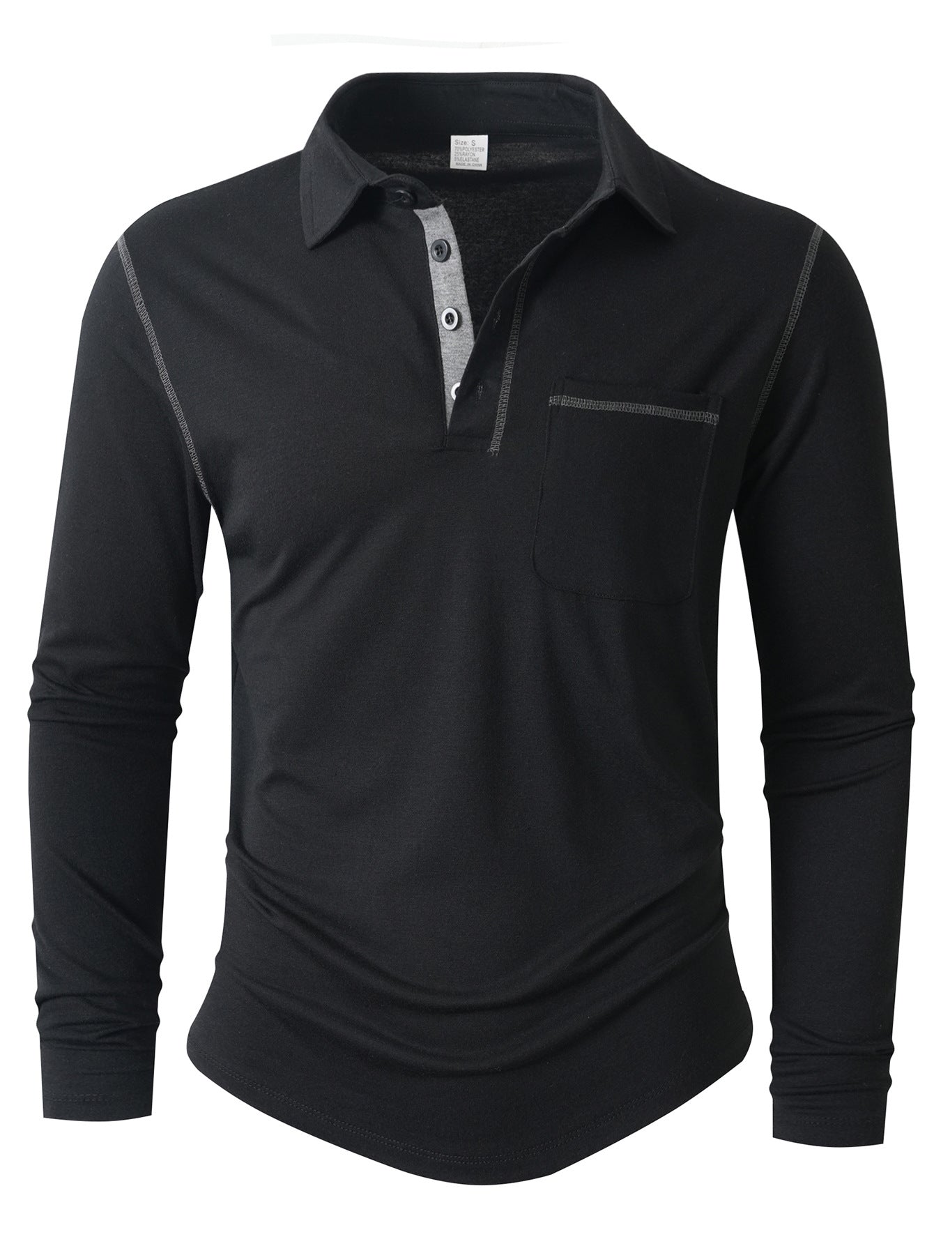 Herren Langarm Poloshirt Elegant Sportlich