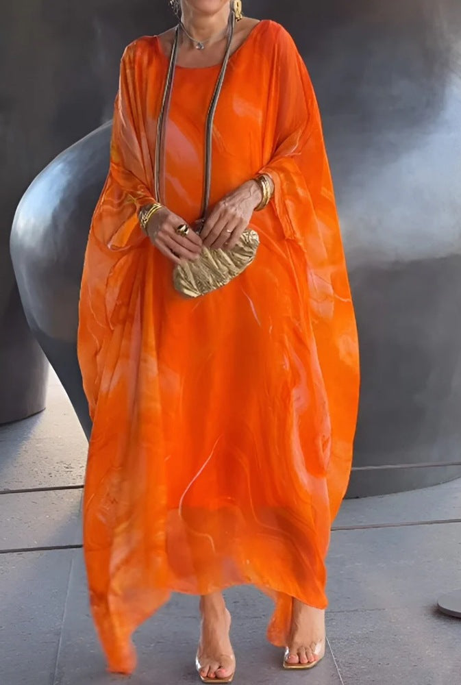 Damen Kaftan Kleid Großzügig Floral Muster