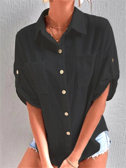 Damen Leinenbluse Sommerleicht Elegantes Design