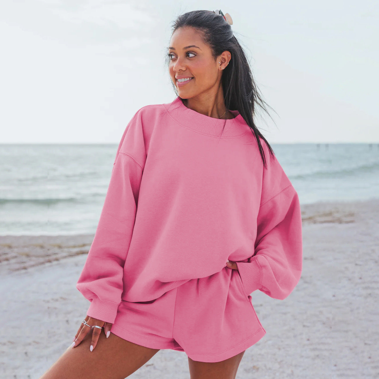 Damen Oversize Sweatshirt Großzügig Komfortabel