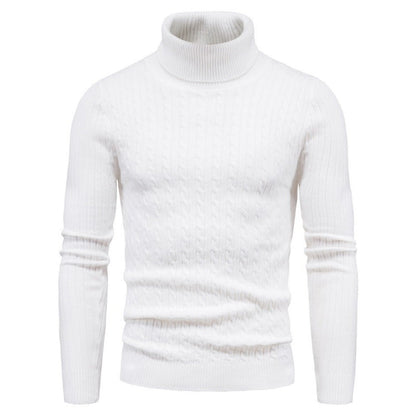 Herren Pullover Rollkragen Zopf Muster Elegante Mode