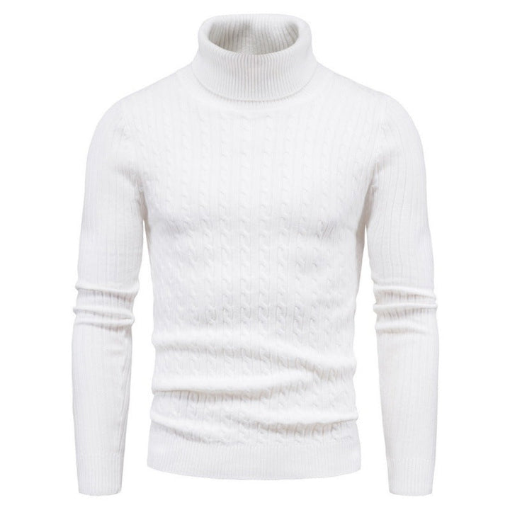 Herren Pullover Rollkragen Zopf Muster Elegante Mode