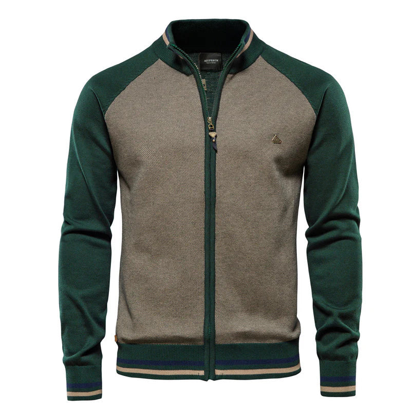 Feine Strickjacke Reißverschluss Modern Stehkragen