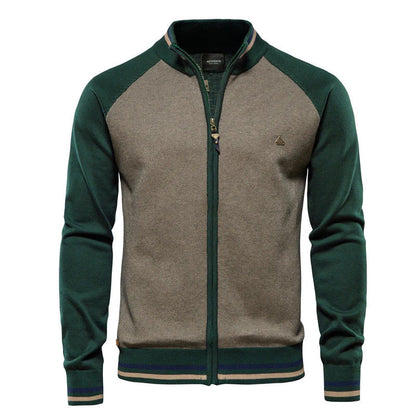 Feine Strickjacke Reißverschluss Modern Stehkragen