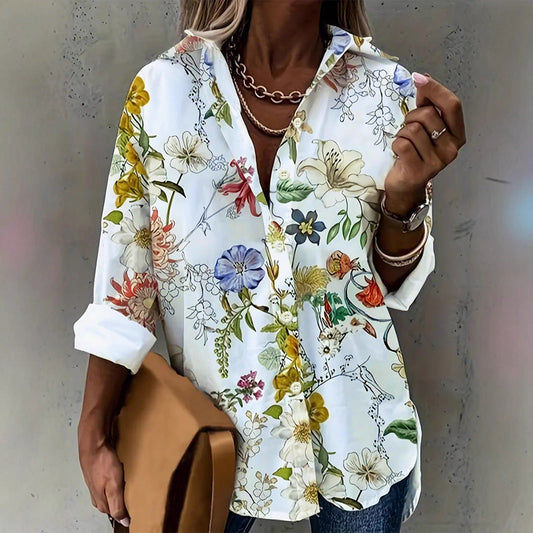 Damenbluse Elegant Floralmuster Bequem - IdealeKleiden