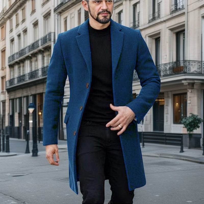 Herren Wollmantel Elegant Grau - IdealeKleiden