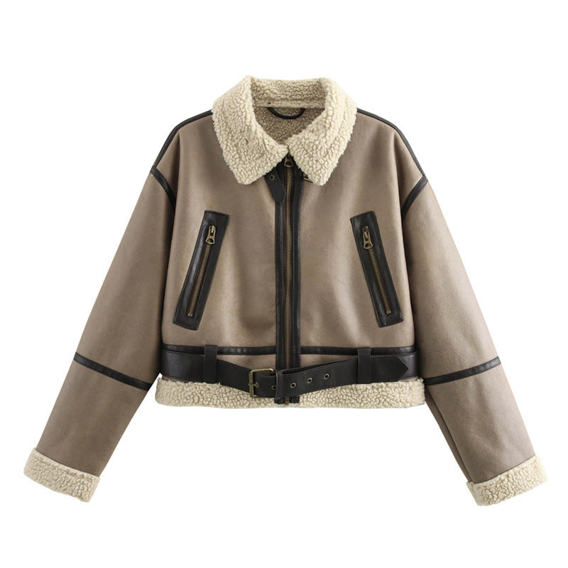 Damen Kurze Teddyjacke Softstyle Elegantes Design