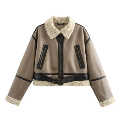 Damen Kurze Teddyjacke Softstyle Elegantes Design
