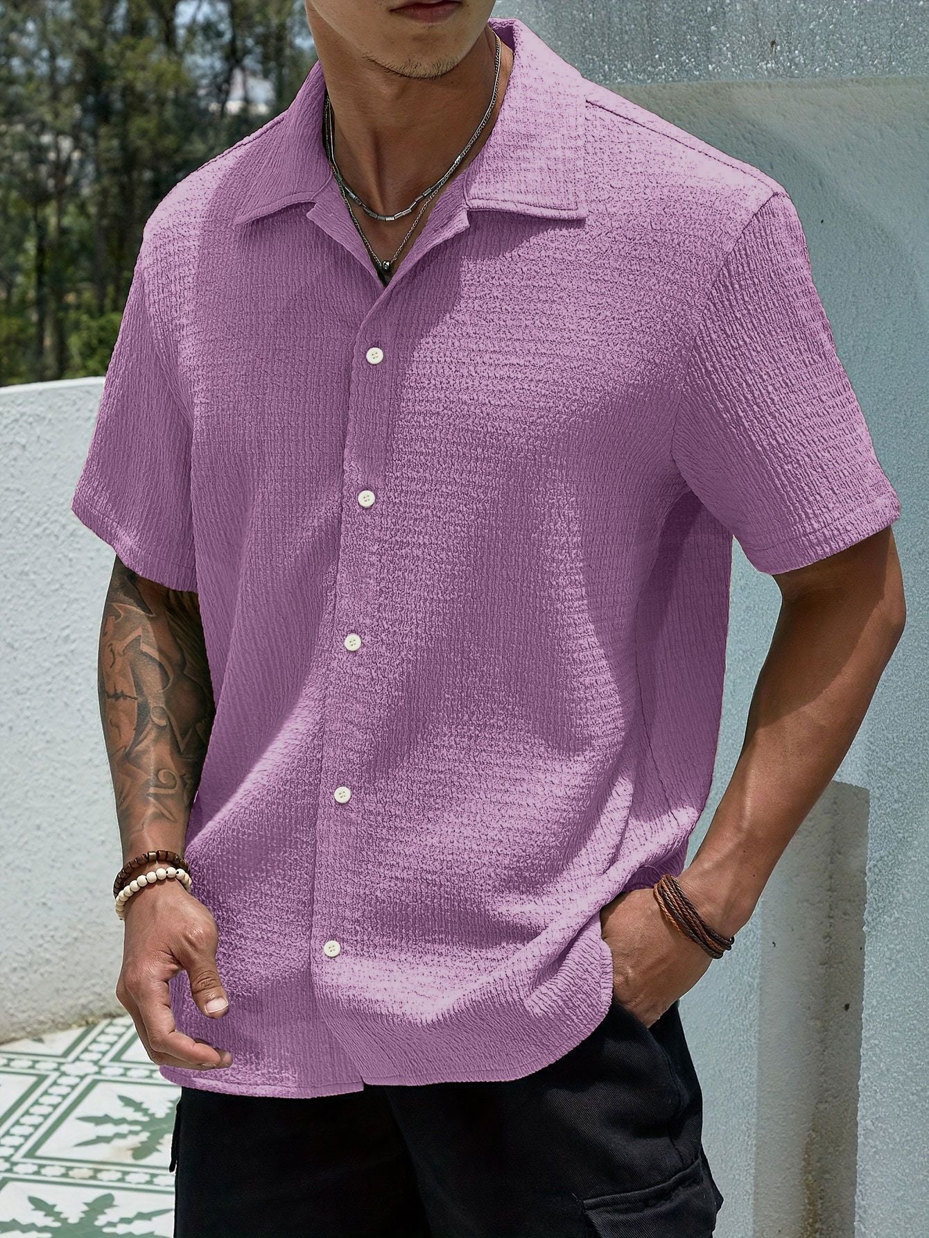 Herren Sommerhemd Modern Kurzarm