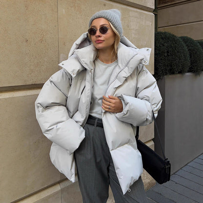 Damen Oversized Daunenparka Winterjacke - IdealeKleiden