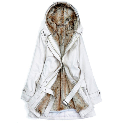 Damen Winterjacke Gefüttert mit Kapuze Damenparka