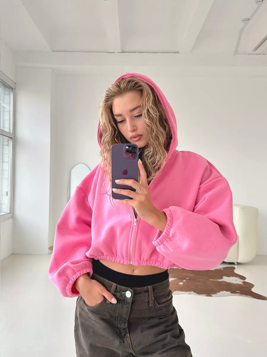 Damen Oversized Pullover Kapuze Groß Ärmel Mode