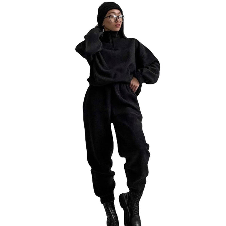 Damen Fleece Jogginganzug Bequem Lässig Design