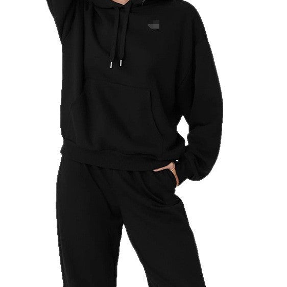 Damen Sportliche Jogginghose mit Kapuze und Elastik - IdealeKleiden
