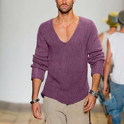 Herren Pullover Lässig V-Ausschnitt Bequem