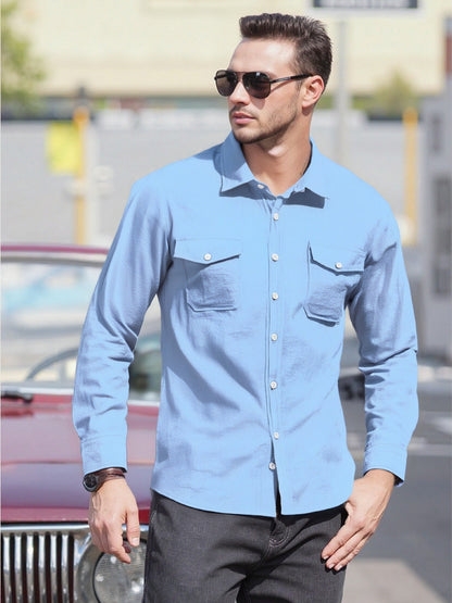 Herren Langarmhemd Modern Entspannt