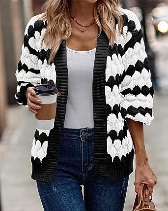 Cardigan mit Offener Vorderseite Weich und Warm