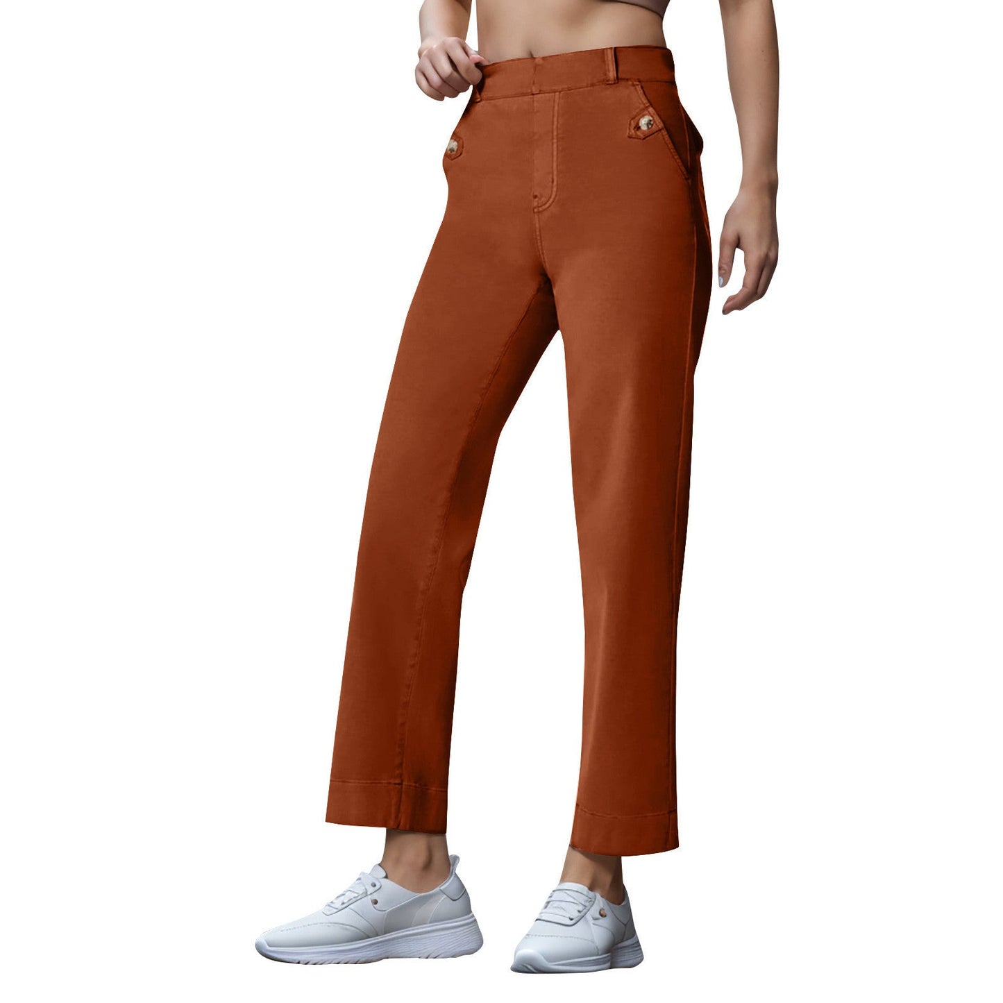 Damen Hose Weit Bequem Elegant Geschnitten