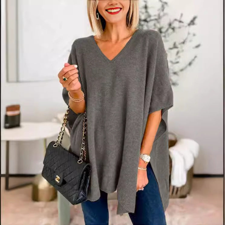 Damen Pullover Weich Oversized Geschnitten - IdealeKleiden