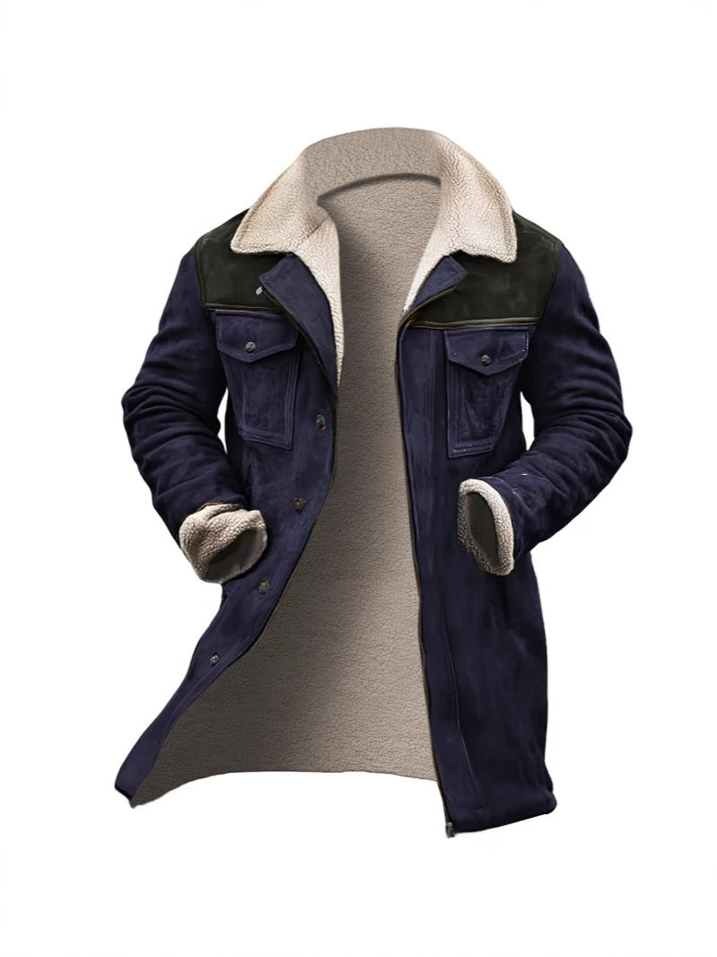 Herren Lederjacke Teddyfütterung Elegant Modern