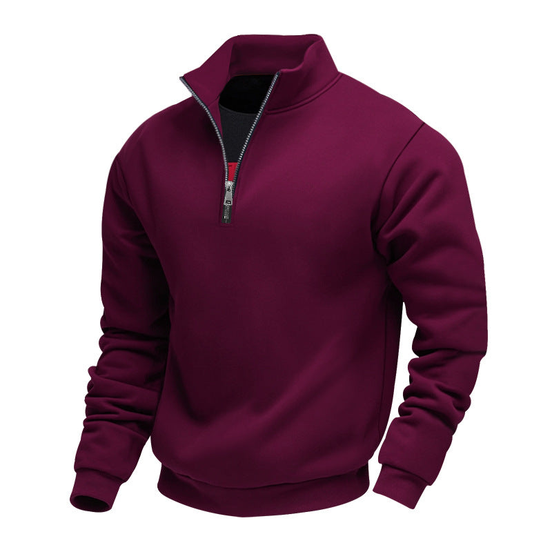 Herren Fleece Pullover Stehkragen Warm