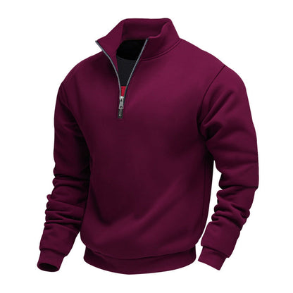 Herren Fleece Pullover Stehkragen Warm
