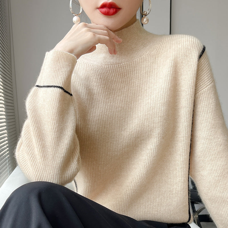 Eleganter Rollkragen Pullover Schlicht Stil