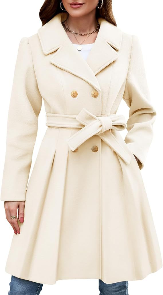Damen Mantel Klassisch Elegante Wickeljacke