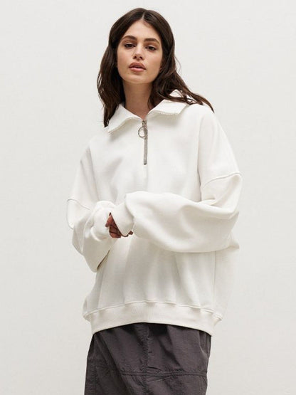 Damen Pullover Modern Reißverschluss Hochkragen