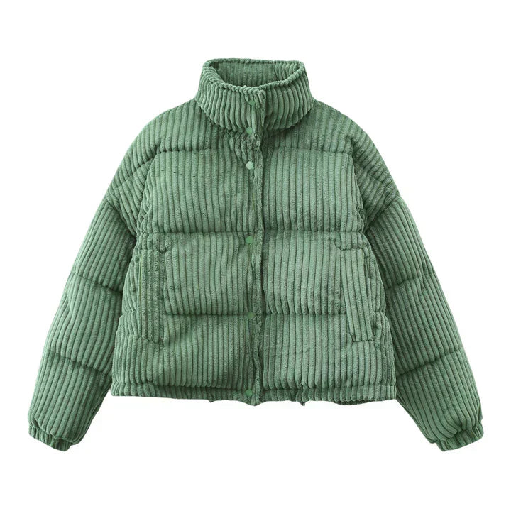 Modische Damen Winterjacke Cord Stil