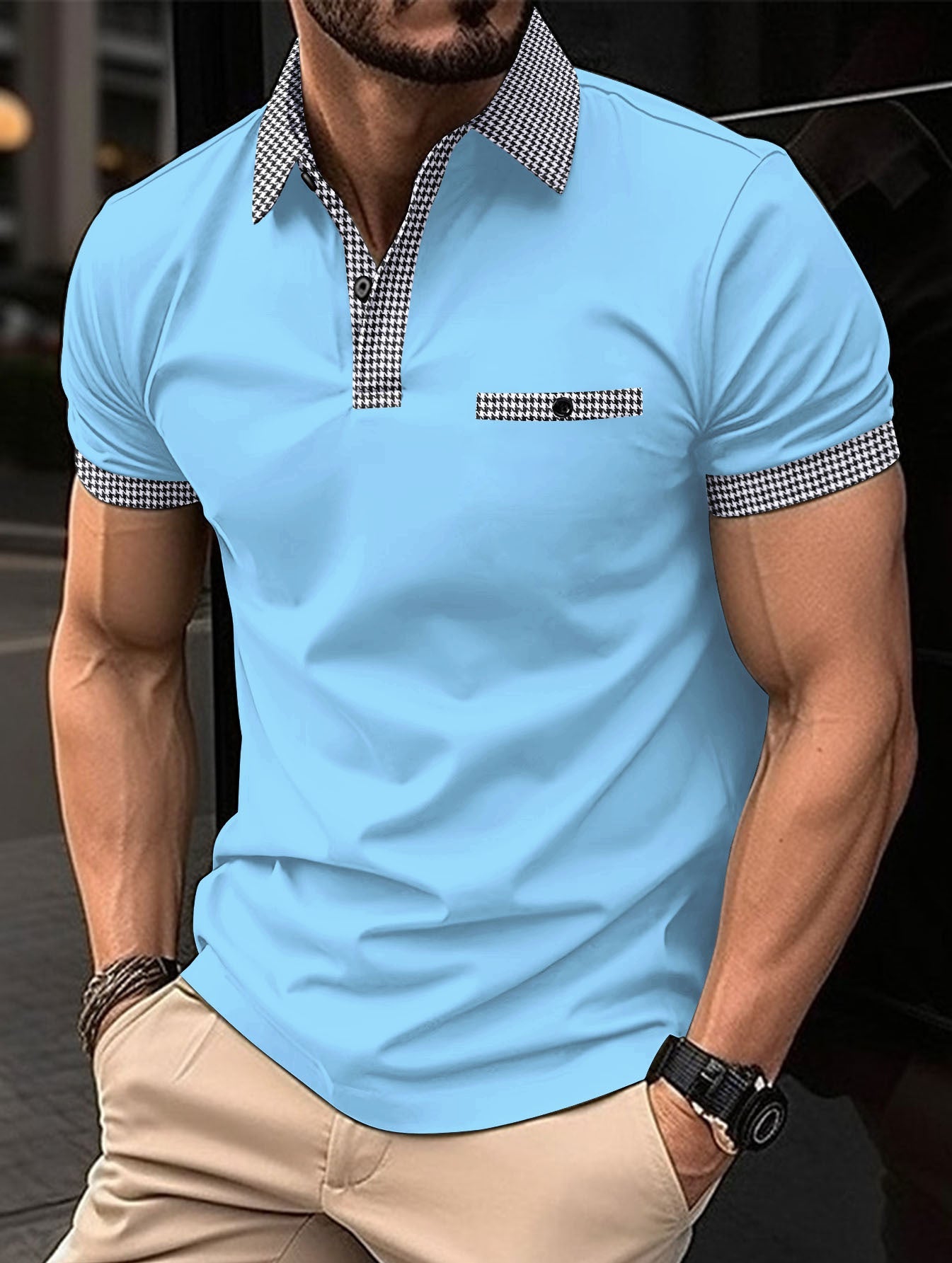 Herren Polo-Shirt Klassisch Weiß
