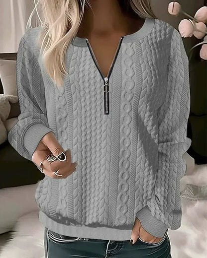 Praktisches Sweatshirt Reißverschluss Sportlich