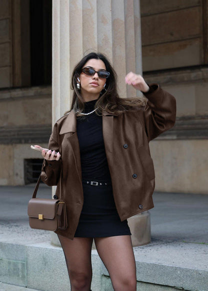 Übergroße Herrenjacke Doppelpatten Stil