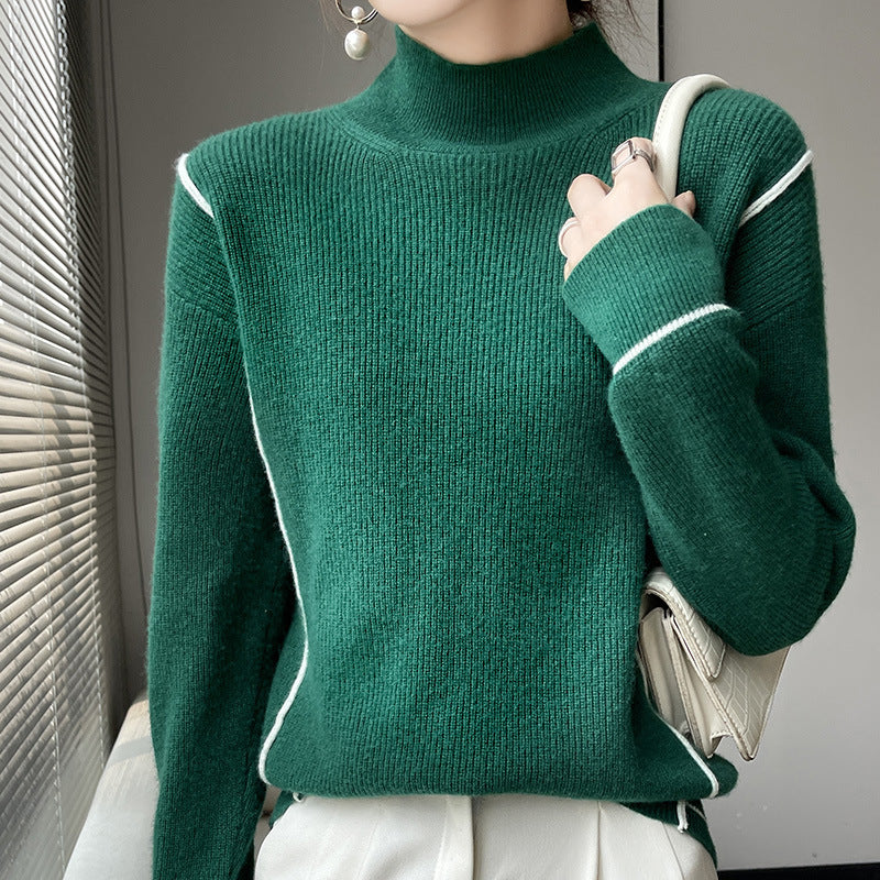 Eleganter Rollkragen Pullover Schlicht Stil