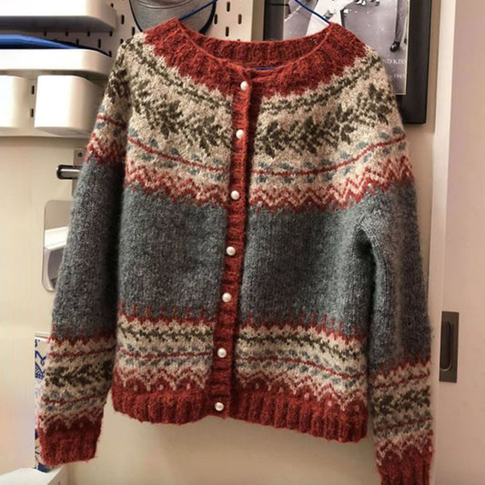 Strickjacke Damen Norweger Style Warm - IdealeKleiden