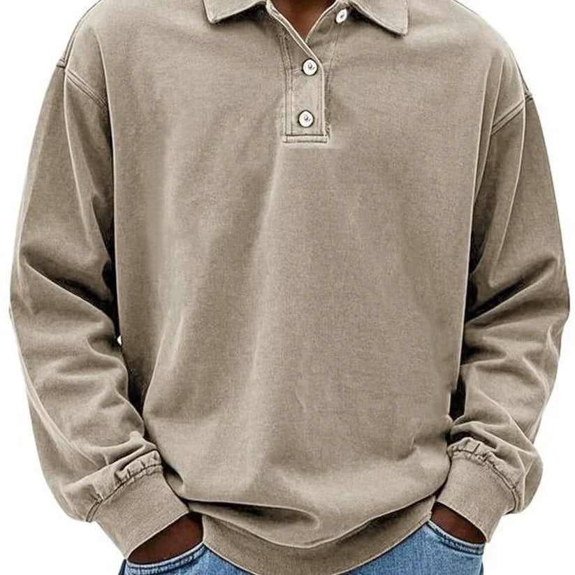 Herren Polo Shirt Langärmlig Sportlich