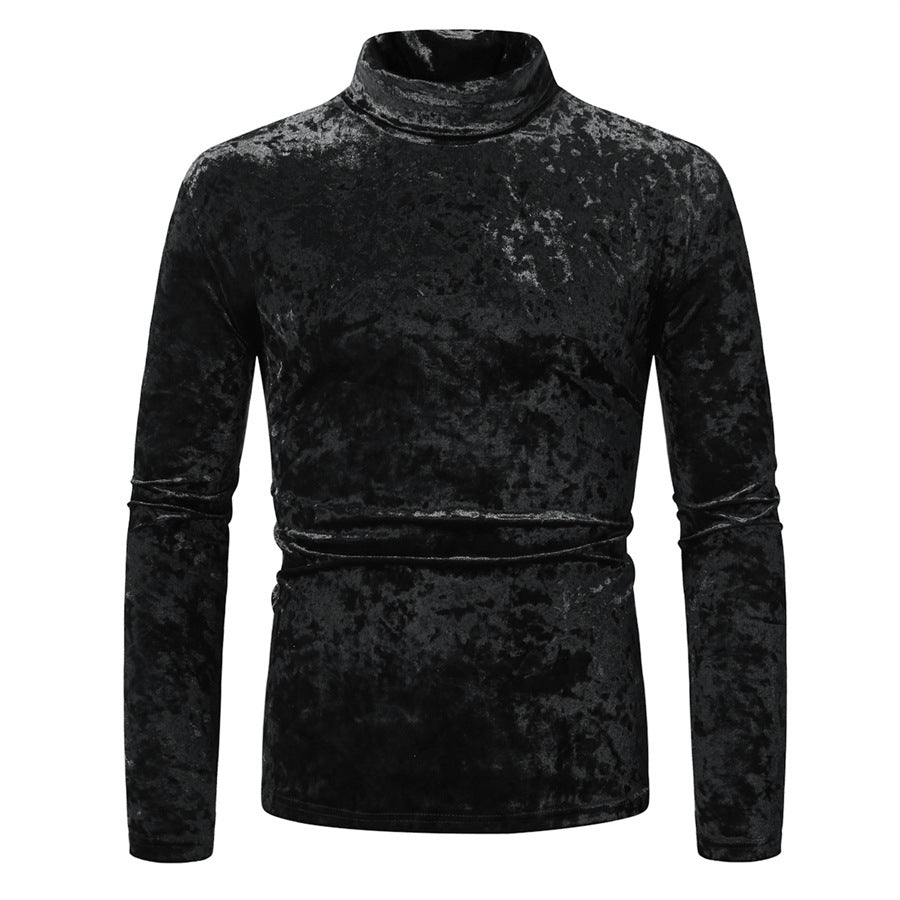 Herren Rollkragenpullover Samt Elegant Modern