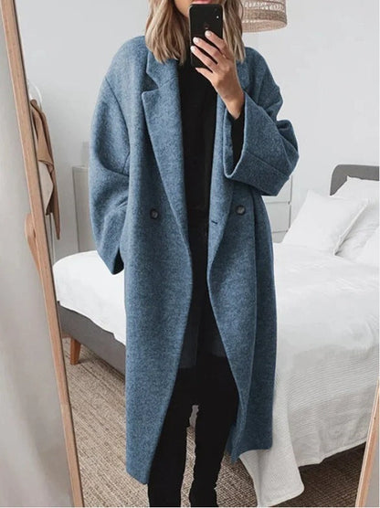 Damen Oversized Mantel Elegant Lang