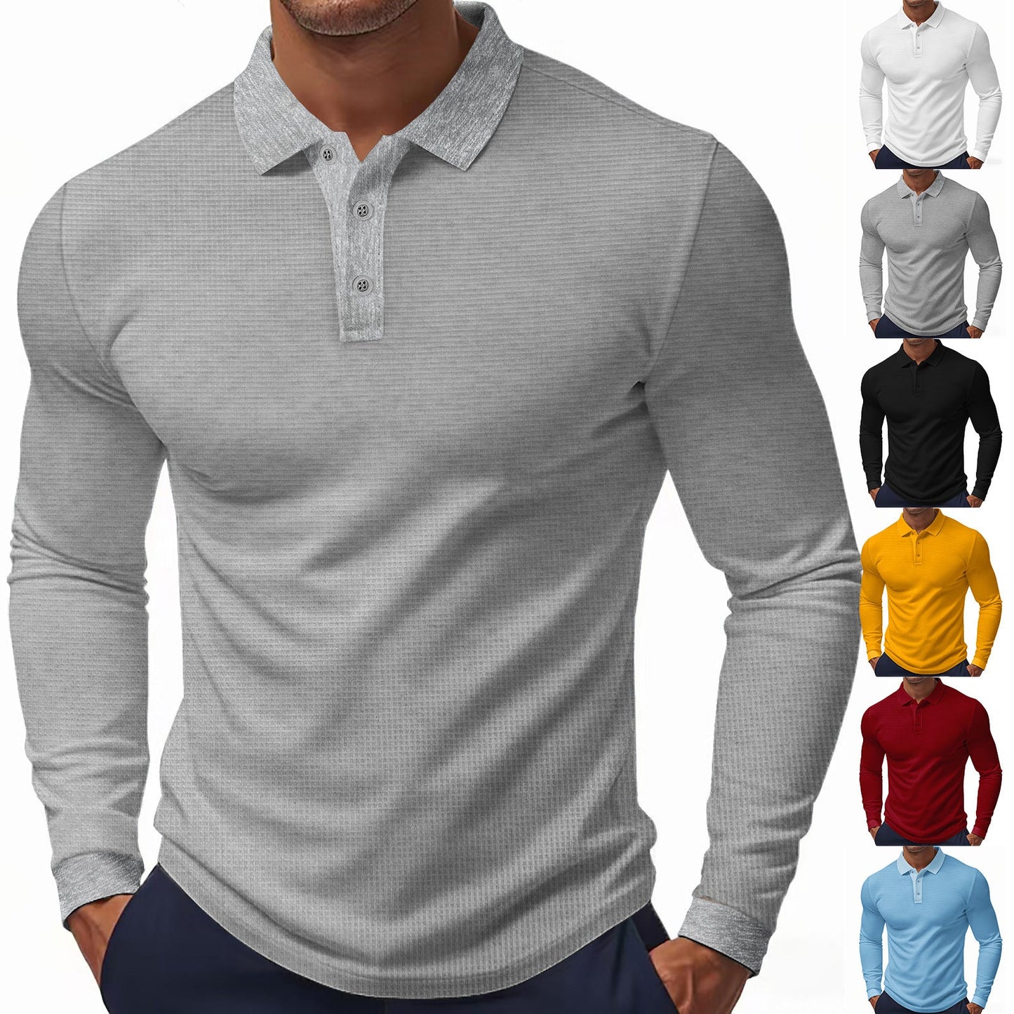 Herren Polohemd Modern Strukturiert Elegant - IdealeKleiden