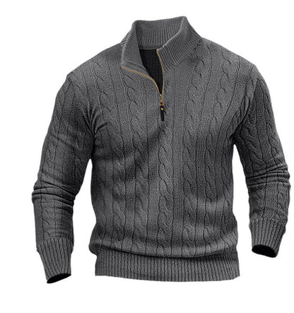 Herren Pullover Modern Zopfmuster Offener Kragen