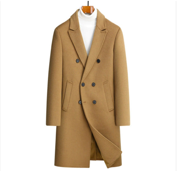 Herren Wollmantel Elegant Doppelfächer Revers
