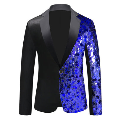 Damen Glitzerjacke Sequin Blazer Elegant Schmalkragen