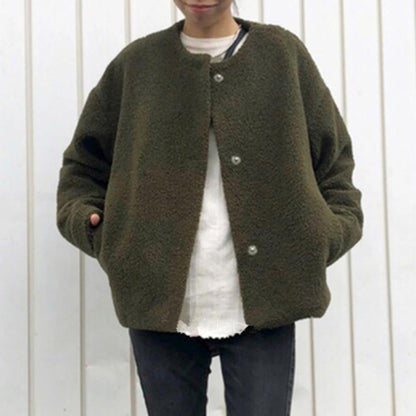 Stylische Damenjacke Knöpfe Modern Chic - IdealeKleiden