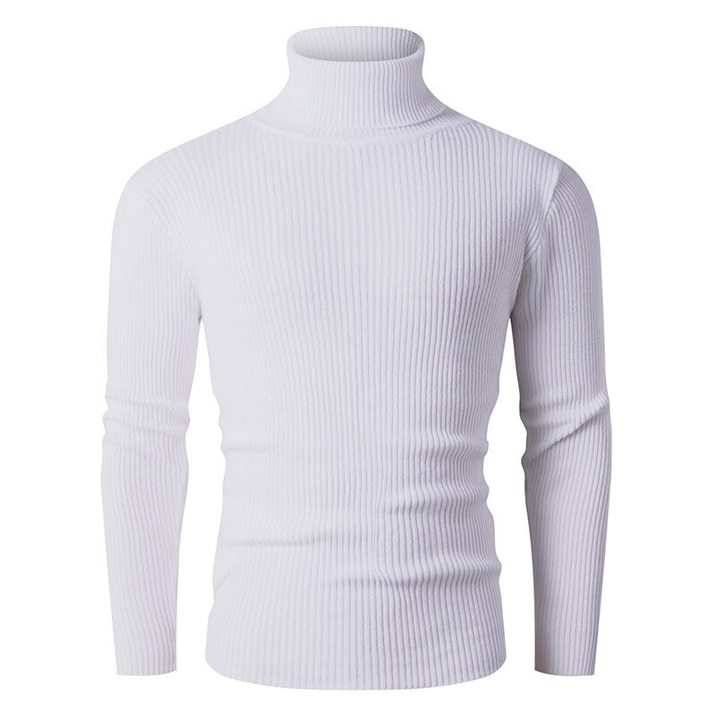 Herren Strickpullover Rollkragen Gerippt Elegantes Design