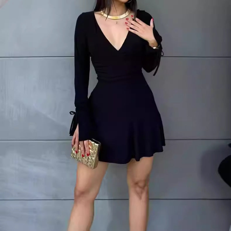 Damen Wickelkleid Elegantes Design mit langen Ärmeln - IdealeKleiden