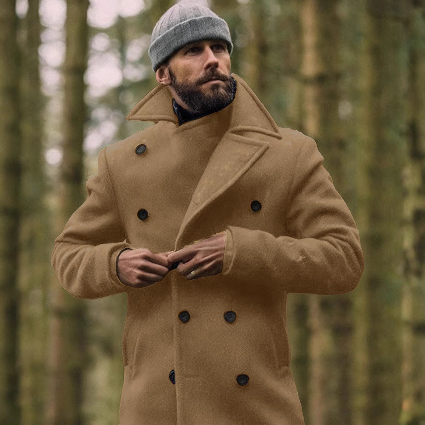Herren Mantel Elegant Doppelreiher Hochwertig