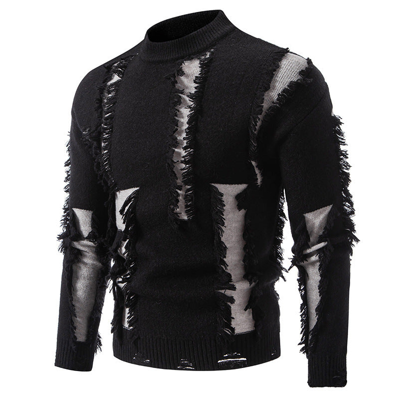 Herren Pullover Modern Fransen Design - IdealeKleiden